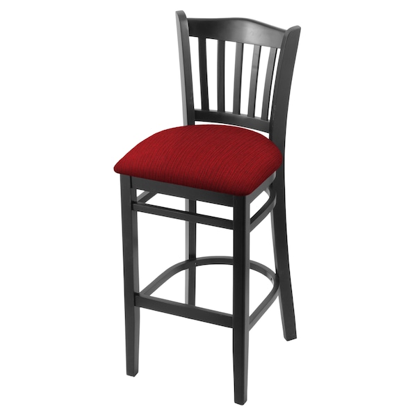 25" Counter Stool, Black Finish, Graph Ruby Seat